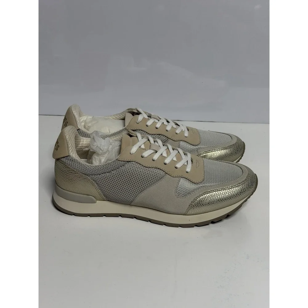 MR. B's By Aldo Shoes Mens Size 8 Beige  Leather Casual Sneakers Gum Sole New